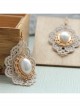 Baroque Fashion Palace Retro Individuality White Pearl Lace Earrings