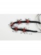 Fashion Gothic Retro Polka Dot Black Lace Red Flower Stretch Sport Hairband
