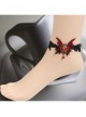 Gothic Palace Vampire Retro Black Lace Female Red Butterfly Gemstone Handmade Anklet