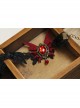 Gothic Palace Vampire Retro Black Lace Female Red Butterfly Gemstone Handmade Anklet