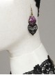 Retro Fashion Personality Black Lace Wedding Dress Purple Rose Female Long Earrings