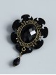Retro Fashion Gothic Black Faux Gemstone Banquet Dress Brooch