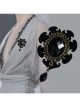 Retro Fashion Gothic Black Faux Gemstone Banquet Dress Brooch