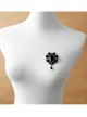 Retro Fashion Gothic Black Faux Gemstone Banquet Dress Brooch