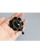 Retro Fashion Gothic Black Faux Gemstone Banquet Dress Brooch