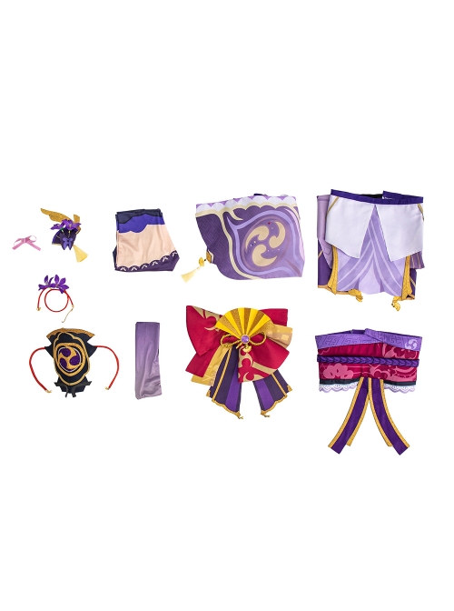 Genshin Impact Beelzebul Raiden Shogun Halloween Game Cosplay Costume Full Set