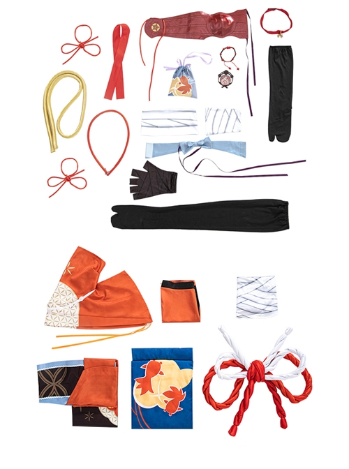 Genshin Impact Naganohara Yoimiya Halloween Game Cosplay Costume Full Set