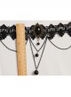 Gothic Fashion Temperament Retro Tassel Black Lace Pearl Jewel Wide Choker