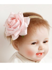 Fashion Cute Holiday Blue Rose Flower Child Baby Elastic Headband