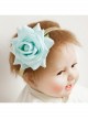 Fashion Cute Holiday Blue Rose Flower Child Baby Elastic Headband
