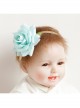 Fashion Cute Holiday Blue Rose Flower Child Baby Elastic Headband