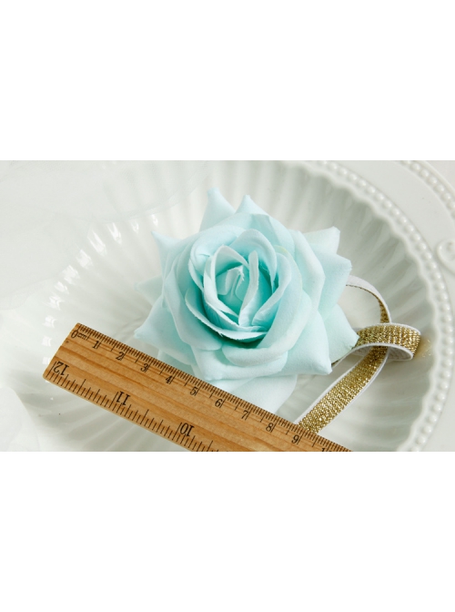 Fashion Cute Holiday Blue Rose Flower Child Baby Elastic Headband