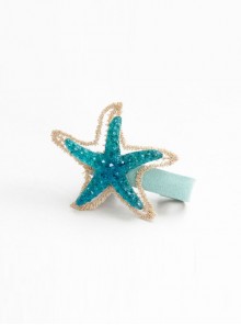 Fashion Holiday Birthday Party Blue Starfish Cute Baby Hairpin