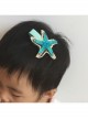 Fashion Holiday Birthday Party Blue Starfish Cute Baby Hairpin