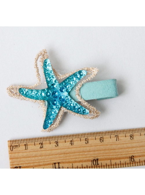 Fashion Holiday Birthday Party Blue Starfish Cute Baby Hairpin