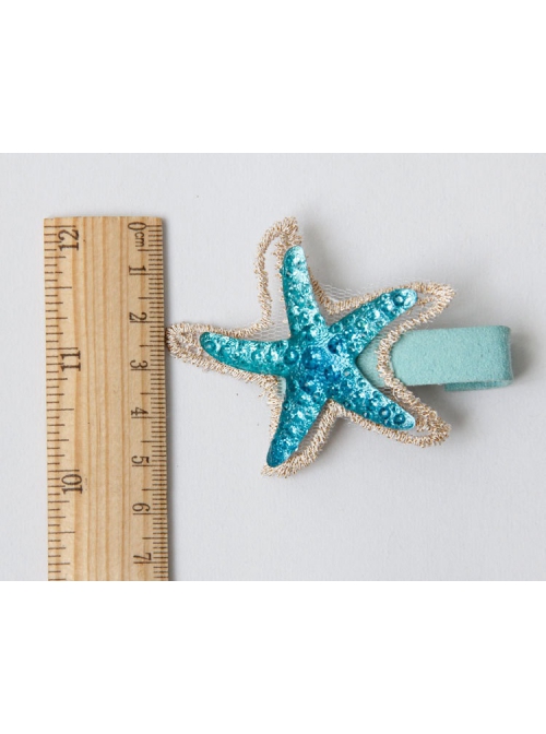 Fashion Holiday Birthday Party Blue Starfish Cute Baby Hairpin