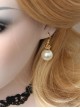 Baroque Retro White Artificial Pearl Crown Personality Female Fashion Short Earrings