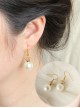 Baroque Retro White Artificial Pearl Crown Personality Female Fashion Short Earrings