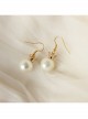 Baroque Retro White Artificial Pearl Crown Personality Female Fashion Short Earrings