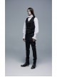 Metal Buckle Leg Loops Black Punk Imitation Woven Pants
