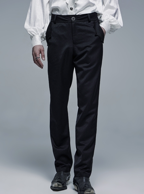 Bat-Shaped Embroidery Thread Decoration Black Gothic Dark Texture Woven Pants