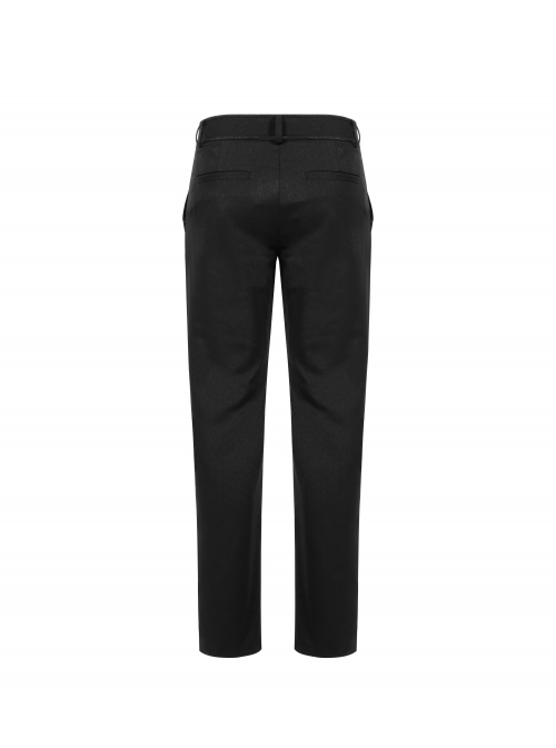 Bat-Shaped Embroidery Thread Decoration Black Gothic Dark Texture Woven Pants
