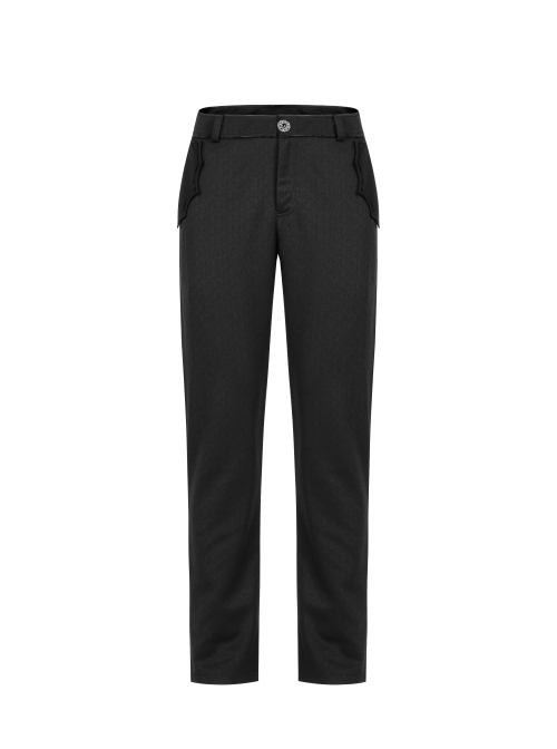 Bat-Shaped Embroidery Thread Decoration Black Gothic Dark Texture Woven Pants
