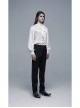 Bat-Shaped Embroidery Thread Decoration Black Gothic Dark Texture Woven Pants