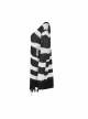Black Punk Metal Eyelets Strap Long Sleeve Rough Selvage Striped Sweater
