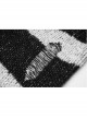 Black Punk Metal Eyelets Strap Long Sleeve Rough Selvage Striped Sweater