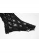 Black Punk Flare Sleeve Irregular Woven Hollow Short Sweater