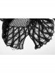 Round Collar Flare Sleeve Black Punk Irregular Woven Hollow Sweater