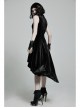 Front Chest Splice Mesh Decals Sleeveless Back Waist Lace-Up Black Gothic Retro Velvet Dress