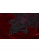 Front Chest Splice Mesh Decals Sleeveless Back Waist Lace-Up Wine Red Gothic Retro Velvet Dress