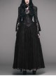 Black Red Jacquard Fabric Lace Skirt Gothic Long Dress