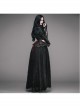 Black Red Jacquard Fabric Lace Skirt Gothic Long Dress