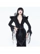 Black Composite Mesh Fabric Transparent Lace Stand-Collar Gothic Small Coat