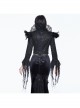 Black Composite Mesh Fabric Transparent Lace Stand-Collar Gothic Small Coat