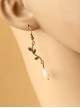 Fashion Casual Baroque Handmade Retro Artificial Pearl Leaves Bride Long Earrings