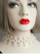 Baroque Personality Artificial Pearl Retro Fashion White Artificial Crystal Short Necklace