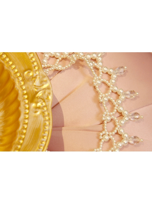 Baroque Personality Artificial Pearl Retro Fashion White Artificial Crystal Short Necklace