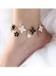 Fashion Retro Personality Black White Perfume Bottle Cloud Multi-Element Anklet