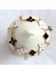 Fashion Retro Personality Black White Perfume Bottle Cloud Multi-Element Anklet