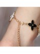 Fashion Retro Personality Black White Perfume Bottle Cloud Multi-Element Anklet