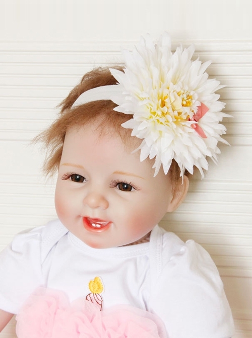 Cute Fashion Flower Exaggerated Bow White Baby Child Princess Year Old Holiday Headband