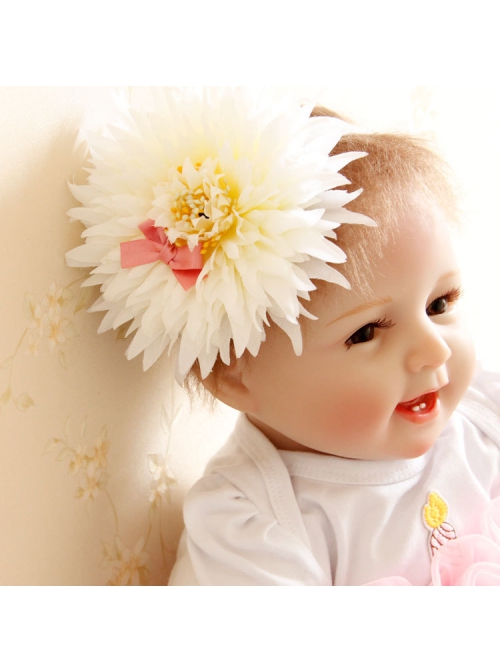 Cute Fashion Flower Exaggerated Bow White Baby Child Princess Year Old Holiday Headband
