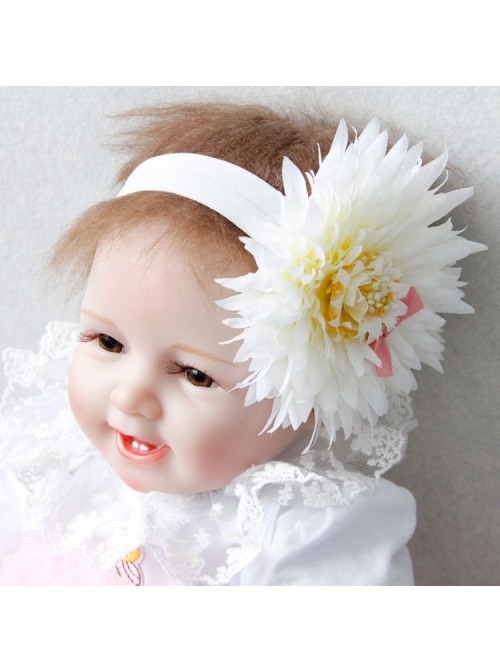 Cute Fashion Flower Exaggerated Bow White Baby Child Princess Year Old Holiday Headband