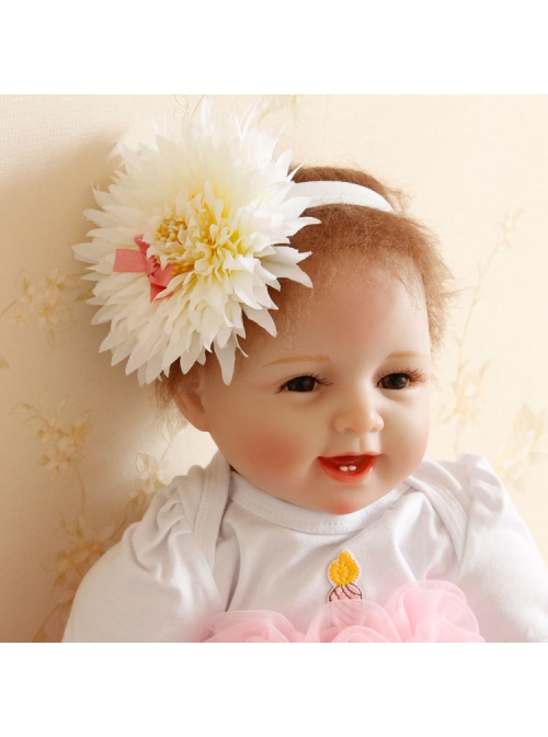 Cute Fashion Flower Exaggerated Bow White Baby Child Princess Year Old Holiday Headband
