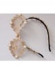 Retro Fashion Personality Love Golden Lace Flower Hollow Bow Temperament Female Hair Band