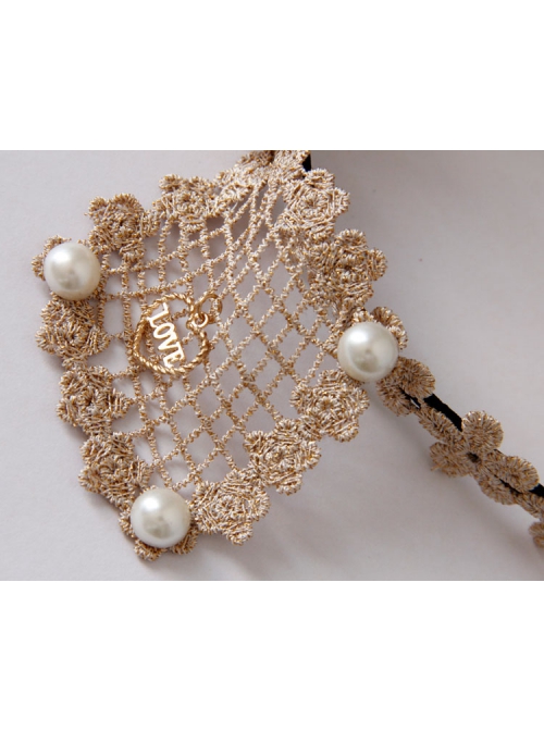 Retro Fashion Personality Love Golden Lace Flower Hollow Bow Temperament Female Hair Band